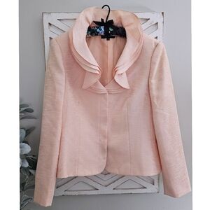 John Meyer Peach Ruffled Collar Blazer Size 14